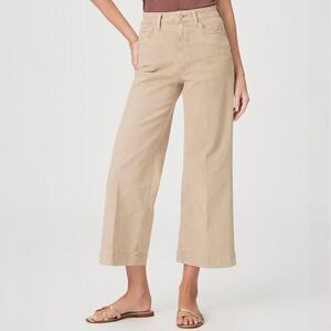 Ann Mashburn Beige Cropped Wide Leg Jeans Size 24